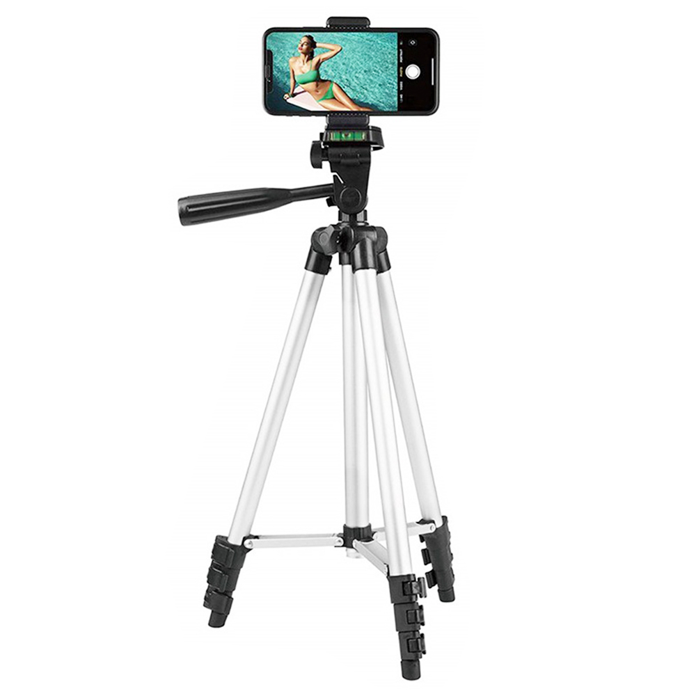 

3120 Phone Tripod Stand 40inch Universal Photography for Gopro iPhone Samsung Xiaomi Huawei Phone Aluminum Travel Tripod - Silver Gray