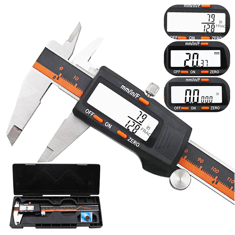 

Syntek 150mm Stainless Steel LCD Screen Display Digital Caliper 6 Inch Fraction /MM/Inch High Precision