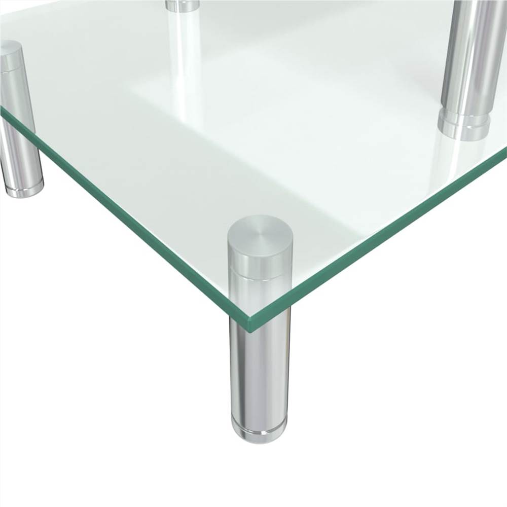 2-Tier Monitor Stand Transparent Glass