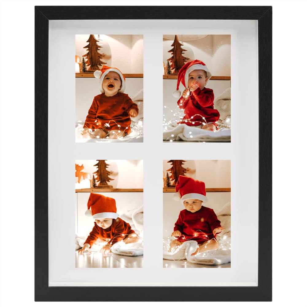 3D Box Photo Frames 3 pcs Black 28x35 cm for 4x