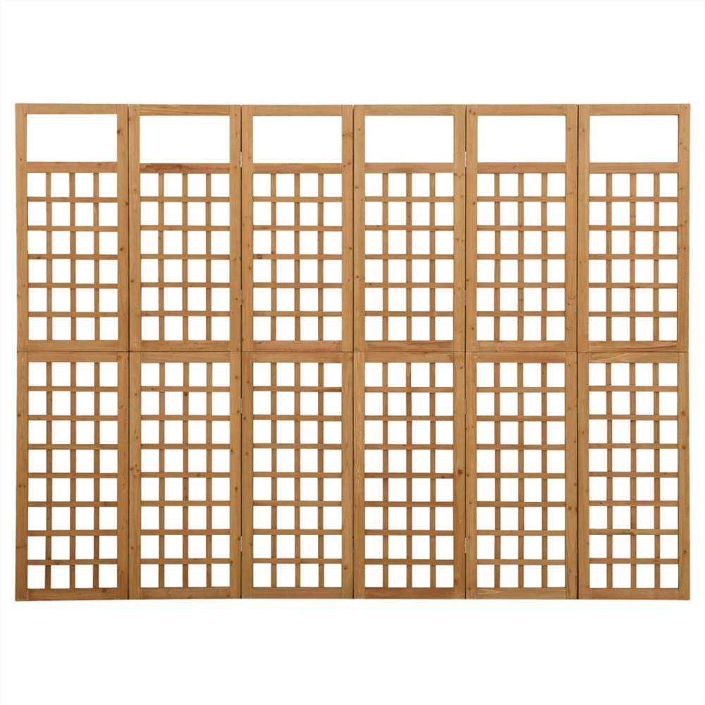 6-Panel Room Divider/Trellis Solid Fir Wood 242.5x180 cm