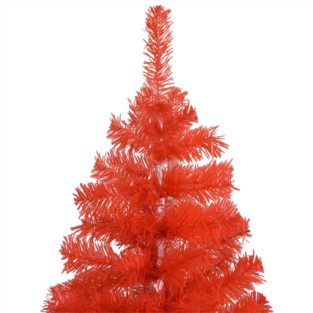 Artificial Christmas Tree with LEDs&Stand Red 120 cm PVC