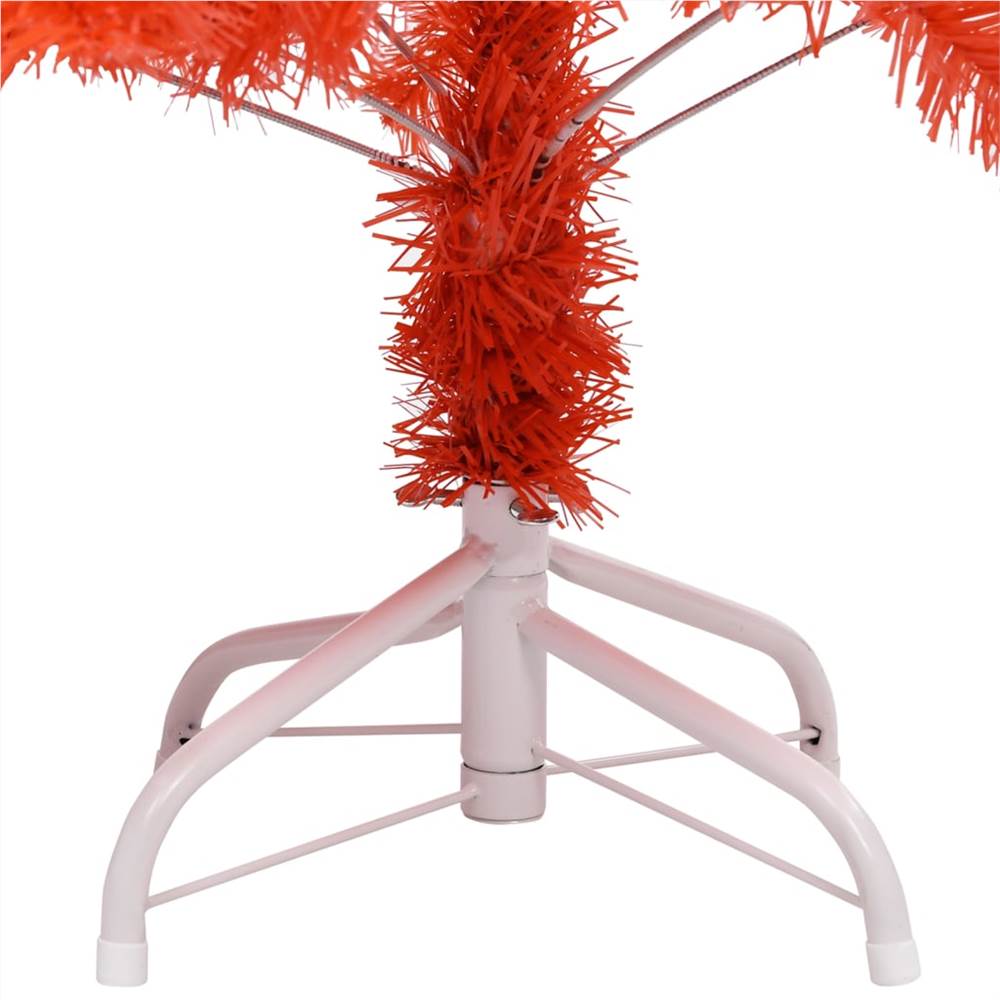 Artificial Christmas Tree with LEDs&Stand Red 120 cm PVC