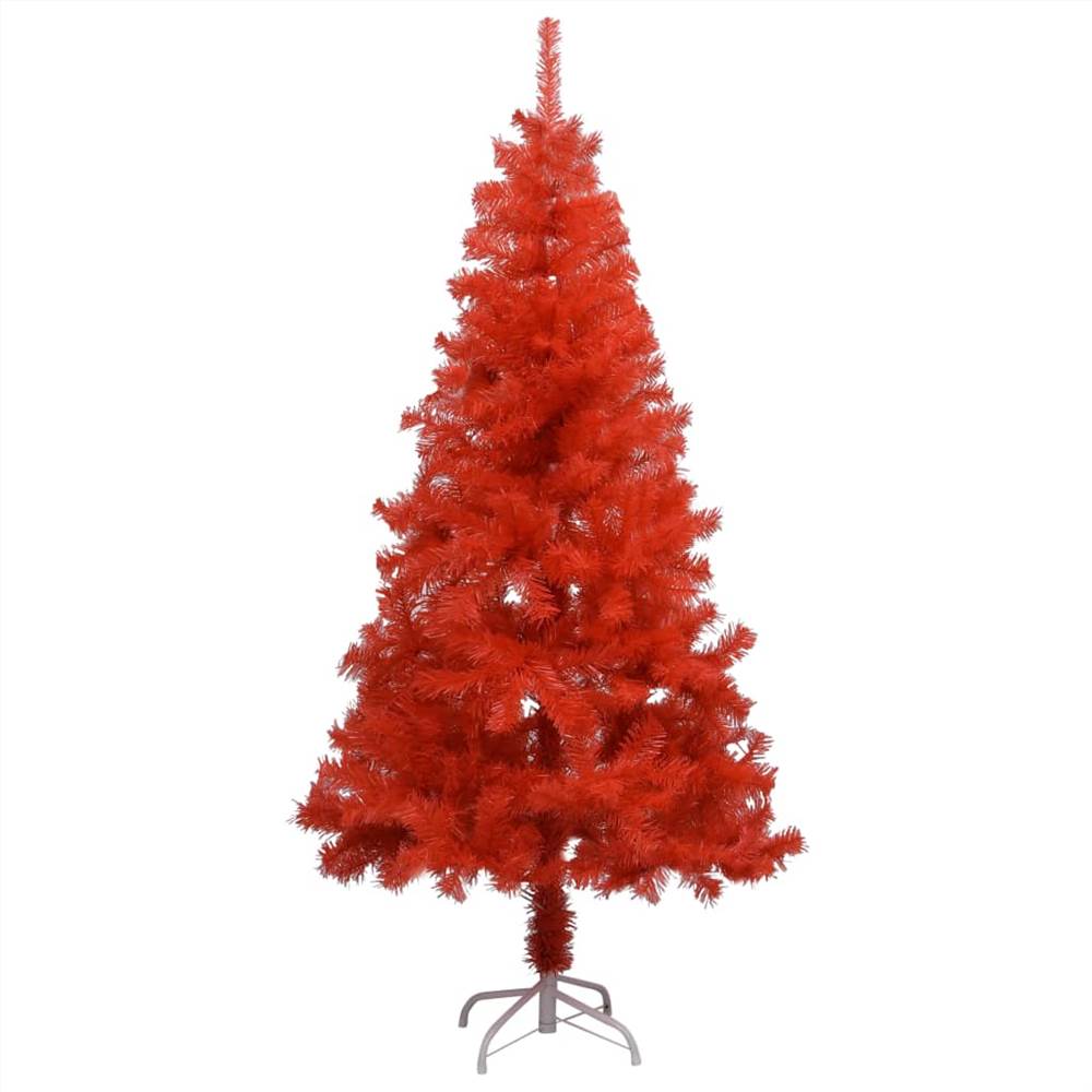 Artificial Christmas Tree with LEDs&Stand Red 150 cm PVC