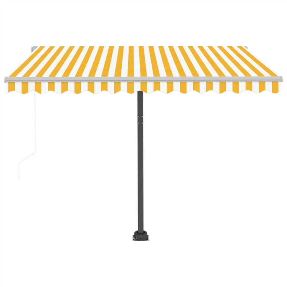 Automatic Awning with LED&Wind Sensor 300x250 cm Yellow/White