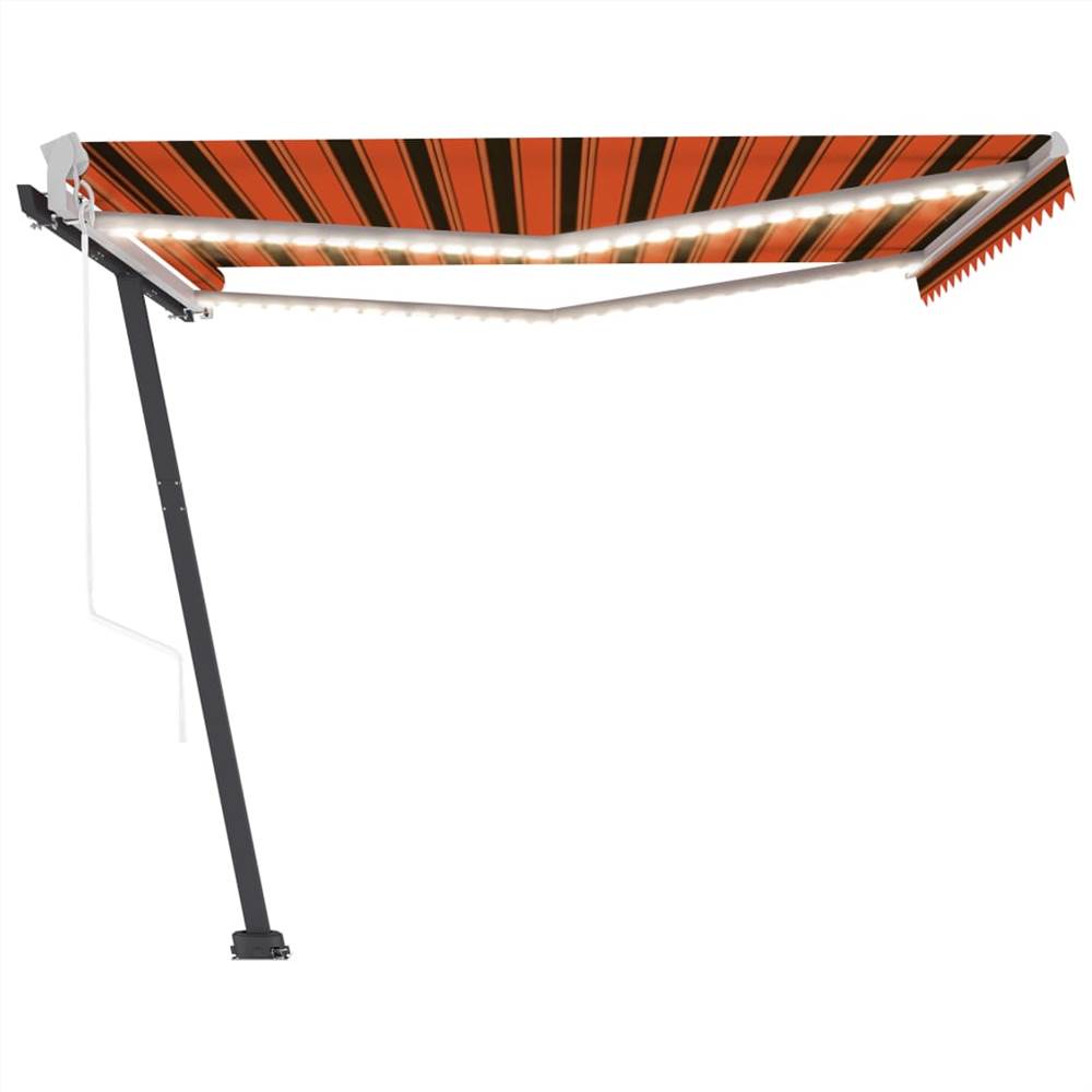 Automatic Awning with LED&Wind Sensor 450x300 cm Orange/Brown