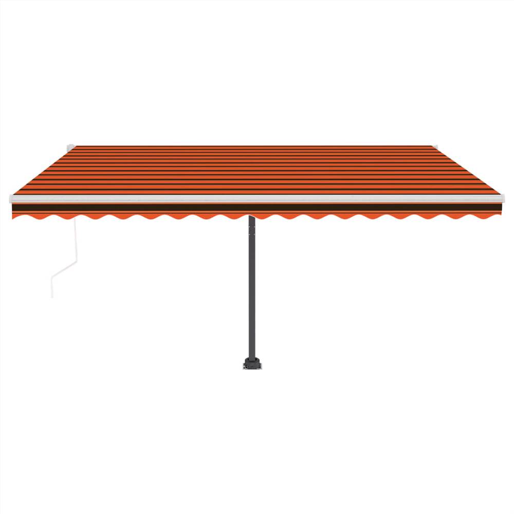 Automatic Awning with LED&Wind Sensor 450x300 cm Orange/Brown