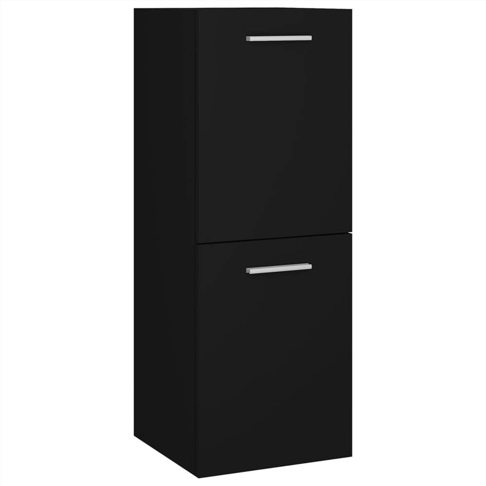 Bathroom Furniture Set Black Chipboard