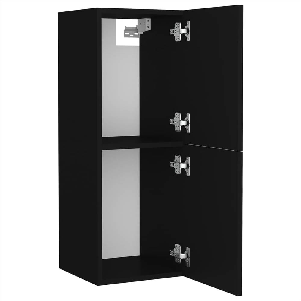 Bathroom Furniture Set Black Chipboard