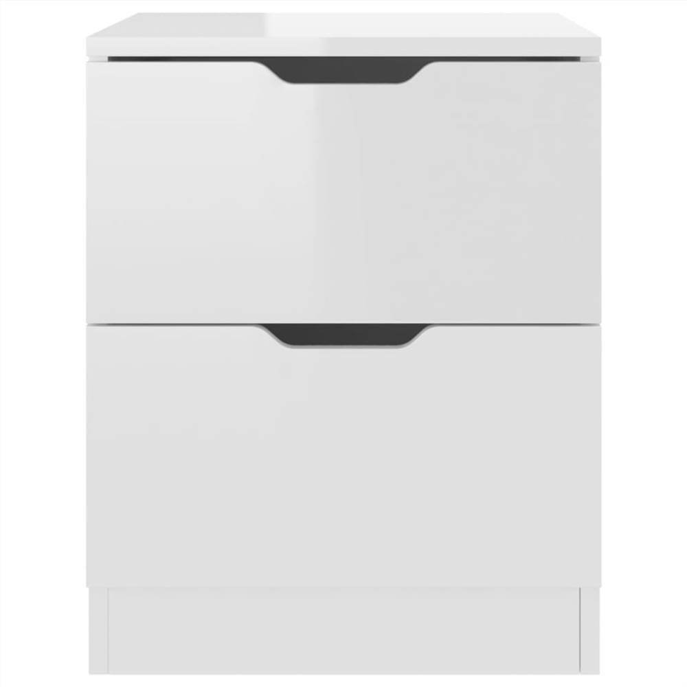 Bedside Cabinet High Gloss White 40x40x50 cm Chipboard