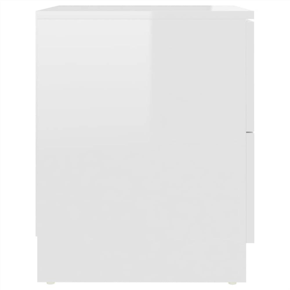 Bedside Cabinet High Gloss White 40x40x50 cm Chipboard