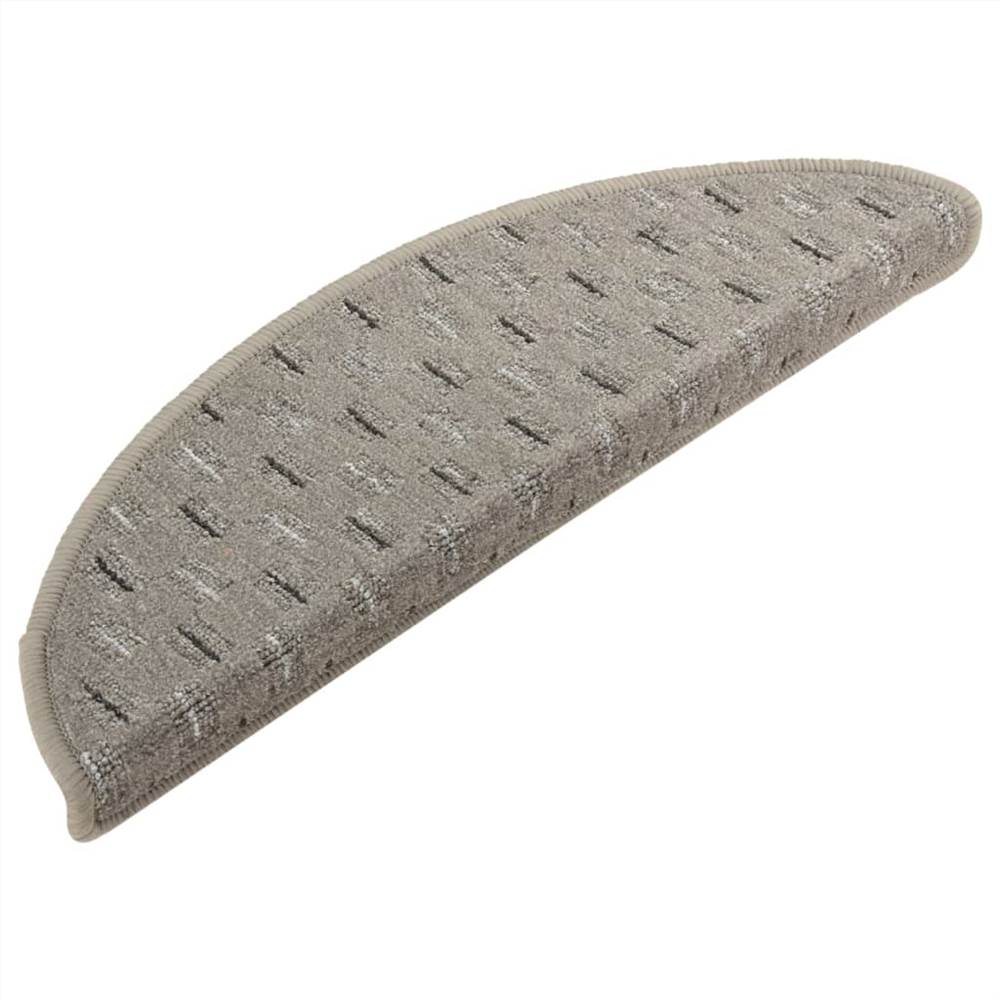 Carpet Stair Treads 15 pcs Grey 56x20 cm
