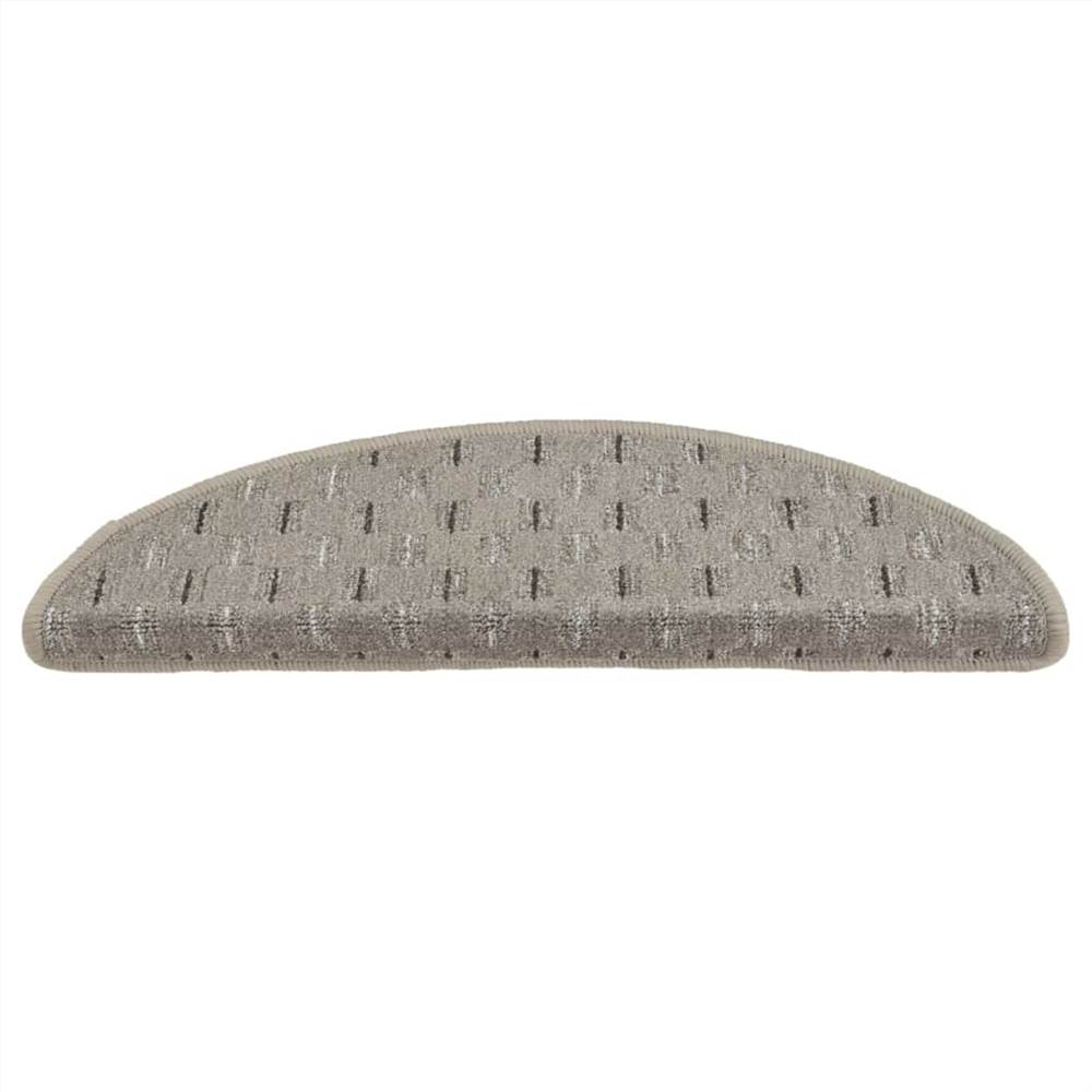 Carpet Stair Treads 15 pcs Grey 56x20 cm