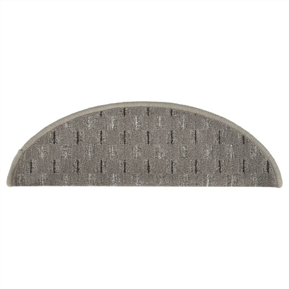 Carpet Stair Treads 15 pcs Grey 56x20 cm