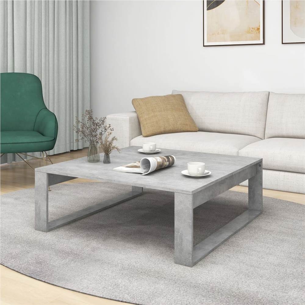 Coffee Table Concrete Grey 100x100x35 cm Chipboard
