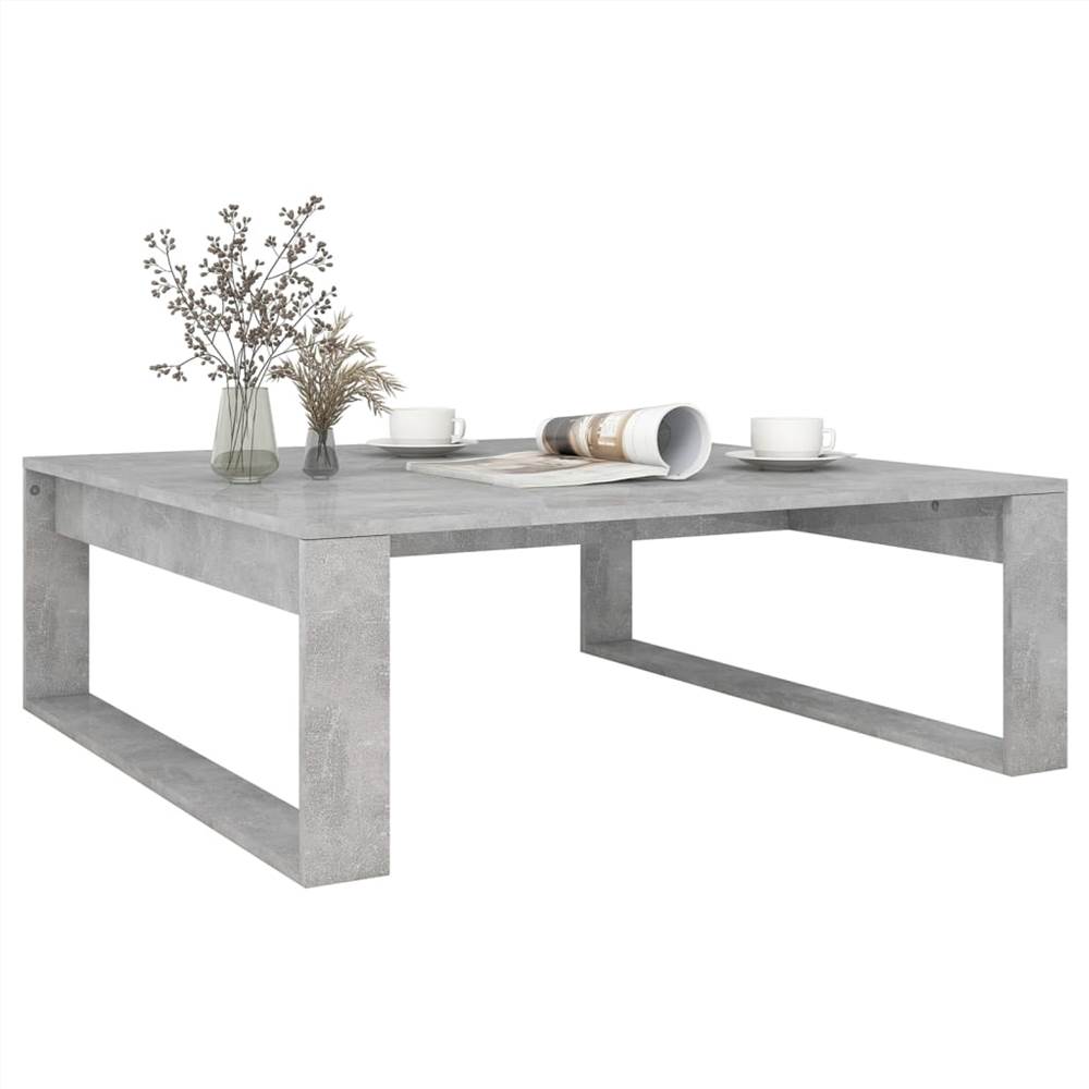Coffee Table Concrete Grey 100x100x35 cm Chipboard
