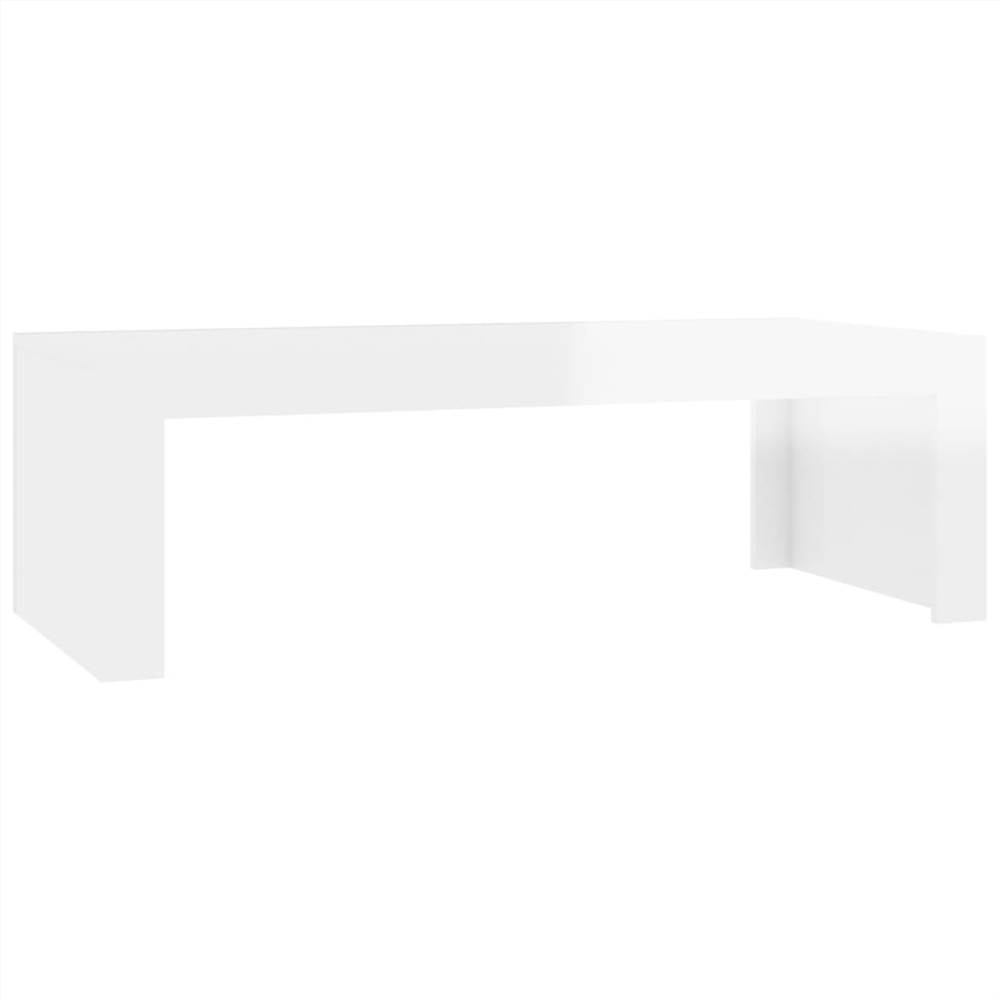 Coffee Table High Gloss White 110x50x35 cm Chipboard