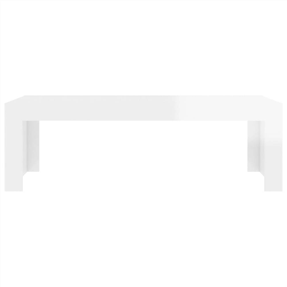 Coffee Table High Gloss White 110x50x35 cm Chipboard