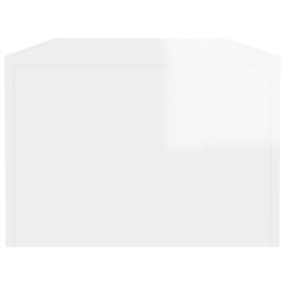 Coffee Table High Gloss White 110x50x35 cm Chipboard