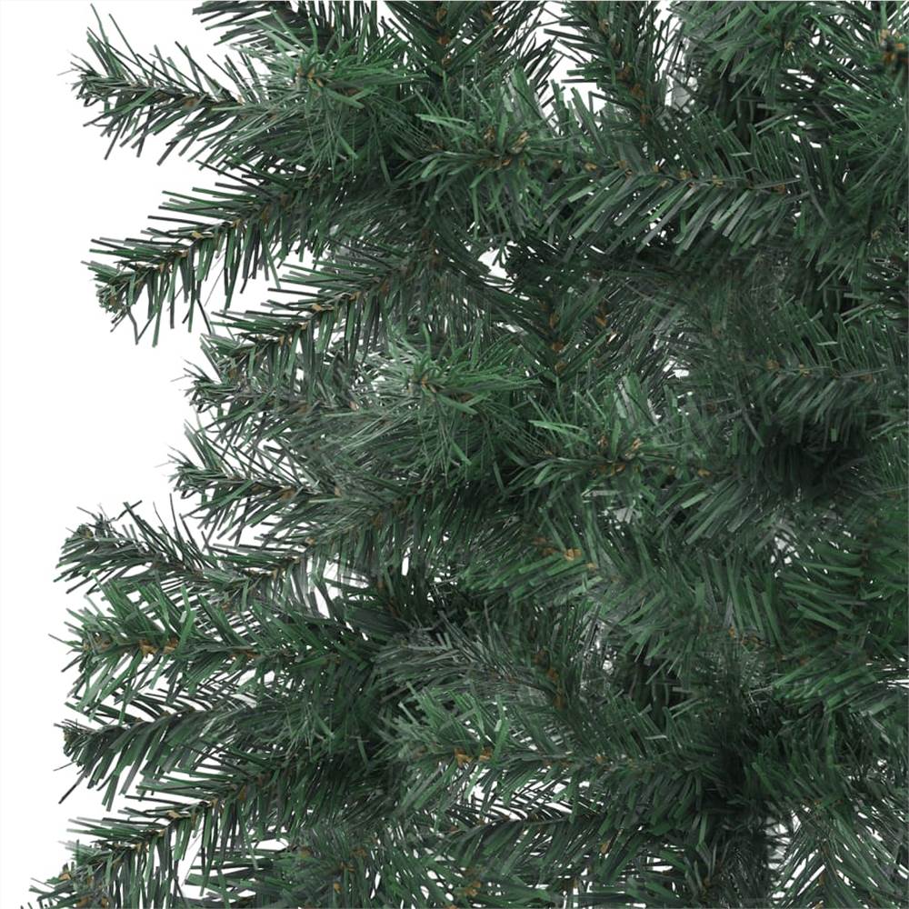 Corner Artificial Christmas Tree with LEDs Green 150 cm PVC