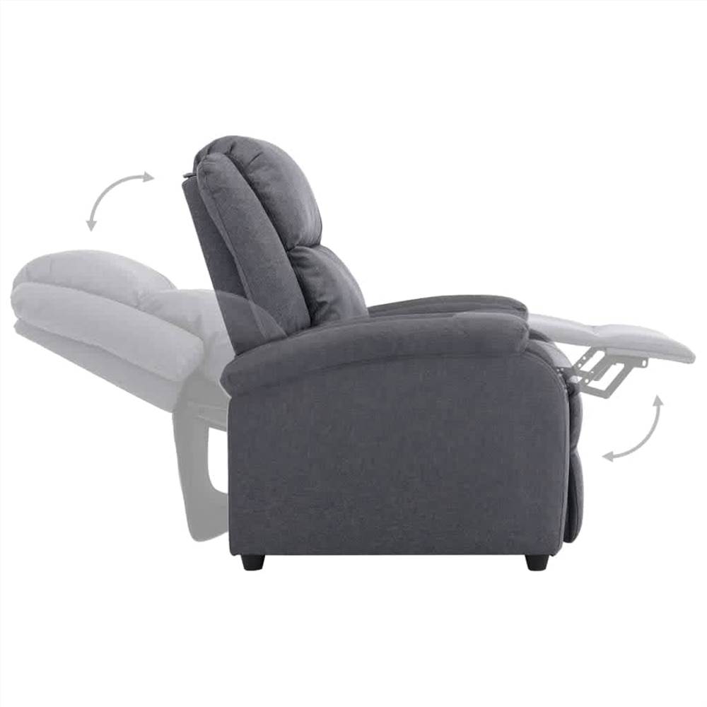 Electric TV Recliner Chair Dark Grey Fabric