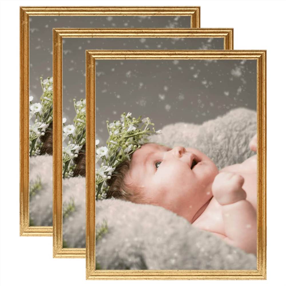 

Photo Frames Collage 3 pcs for Wall or Table Gold 10x15 cm MDF