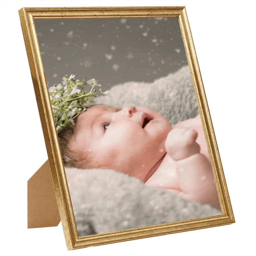 Photo Frames Collage 5 pcs for Wall or Table Gold 10x15 cm MDF