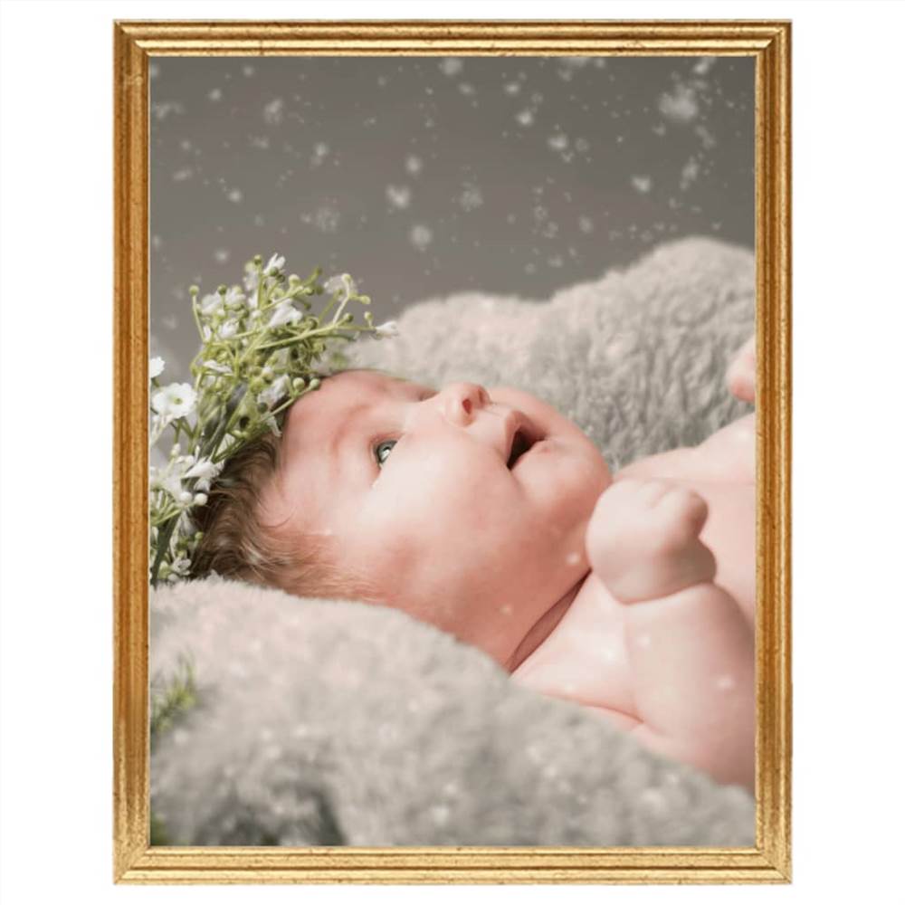 Photo Frames Collage 5 pcs for Wall or Table Gold 10x15 cm MDF