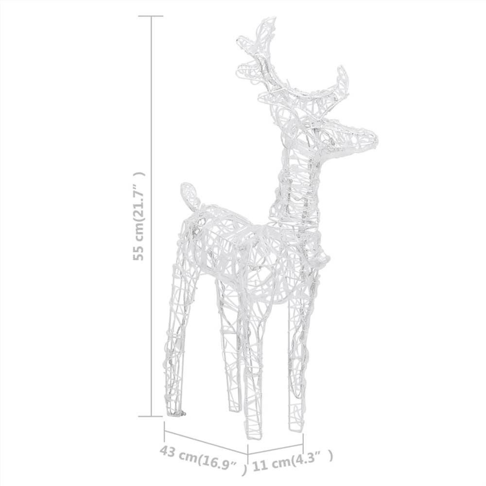 Reindeers & Sleigh Christmas Decoration 160 LEDs 130 cm Acrylic
