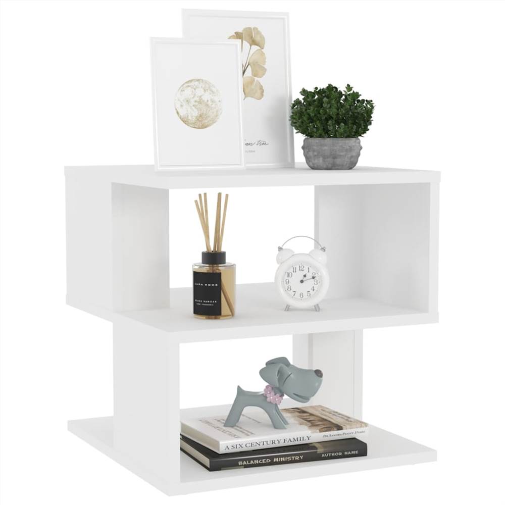 Side Table White 40x40x40 cm Chipboard