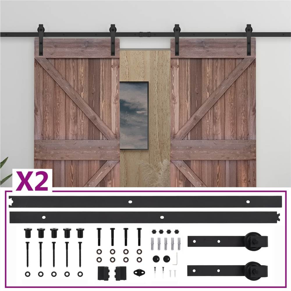 Sliding Door with Hardware Set 80x210 cm Pine Wood Dark Brown
