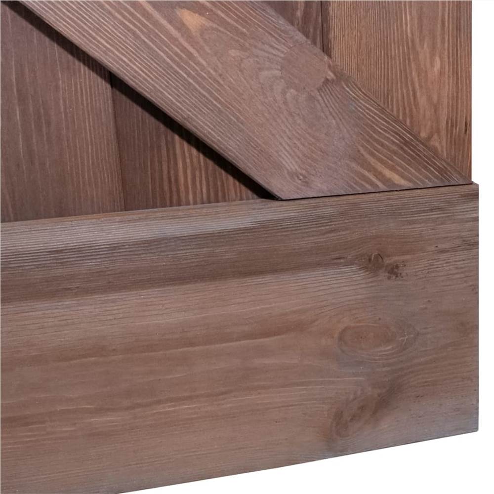 Sliding Door with Hardware Set 80x210 cm Pine Wood Dark Brown