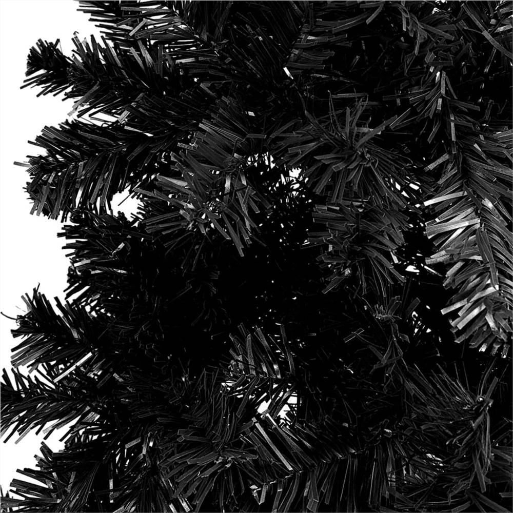 Slim Christmas Tree with LEDs Black 180 cm