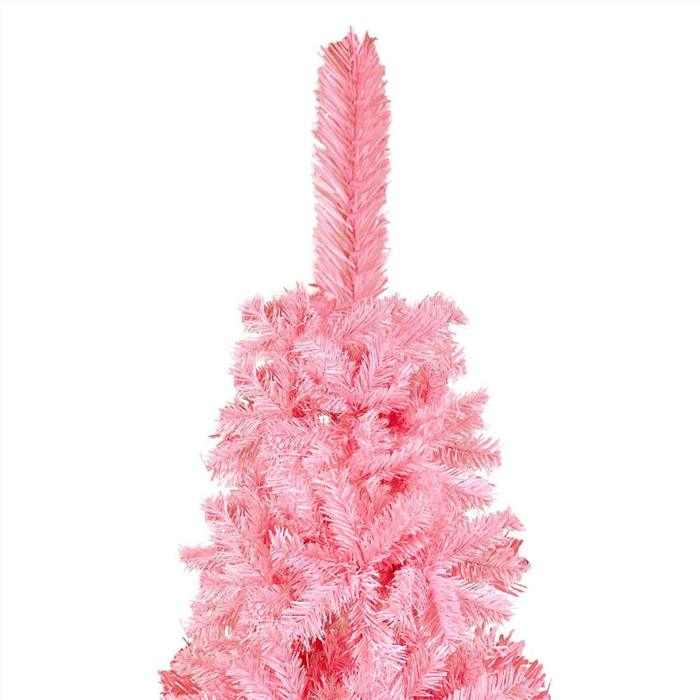 Slim Christmas Tree with LEDs Pink 240 cm