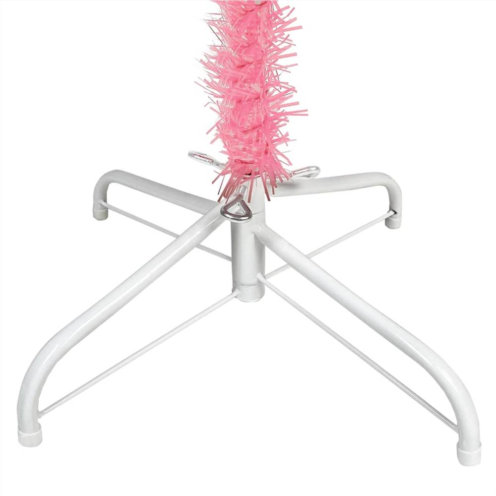 Slim Christmas Tree with LEDs Pink 240 cm