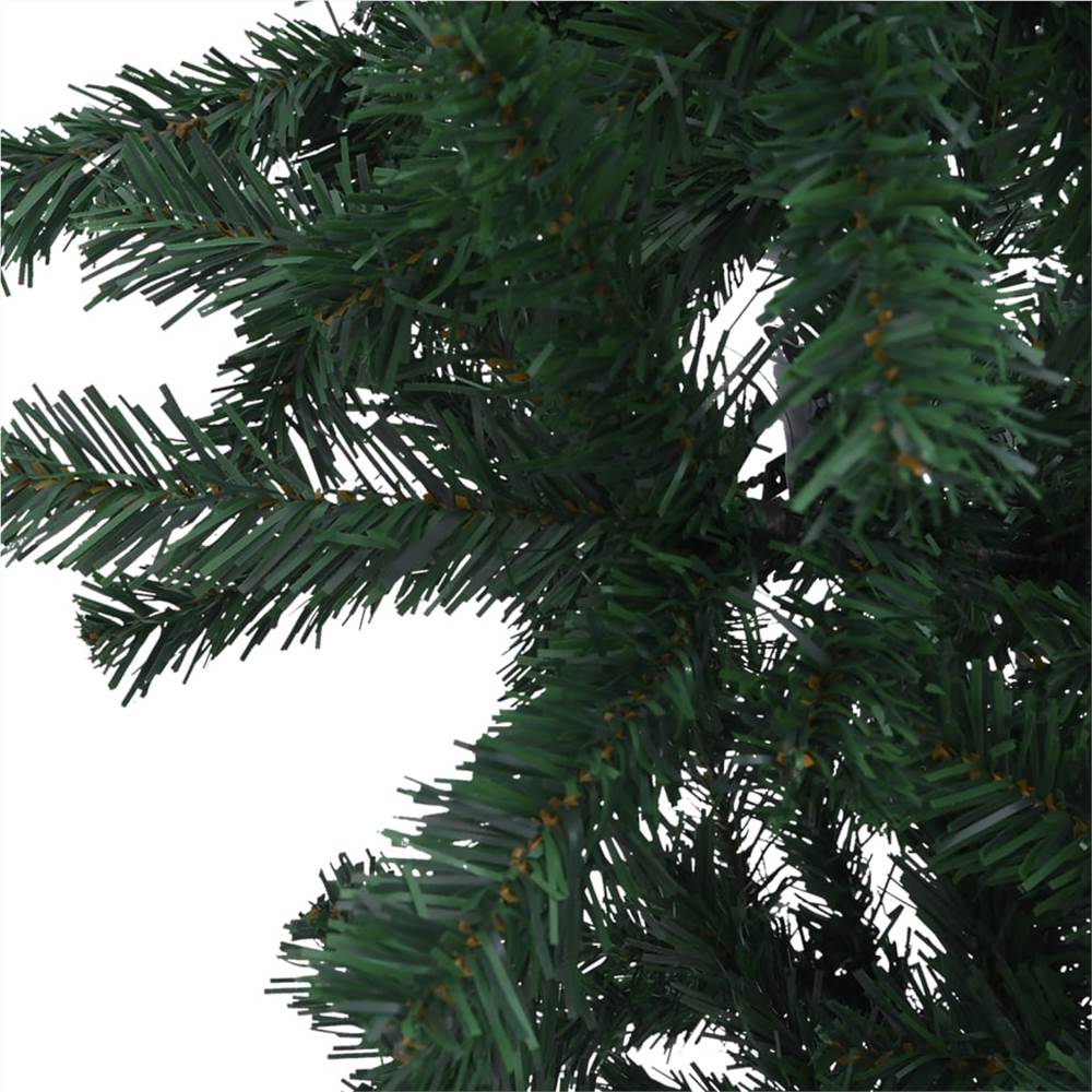 Upside-down Artificial Christmas Tree with LEDs Green 180 cm