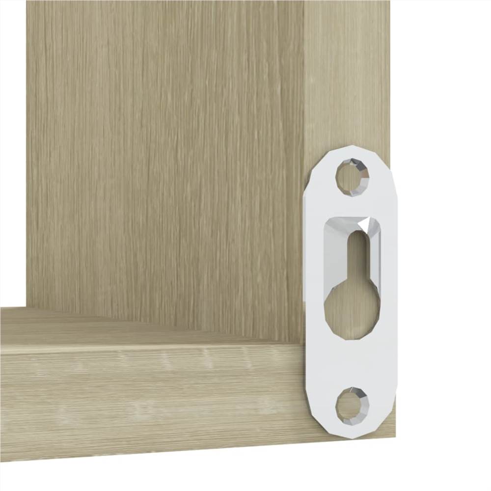 Wall Corner Shelf White and Sonoma Oak 40x40x50 cm Chipboard