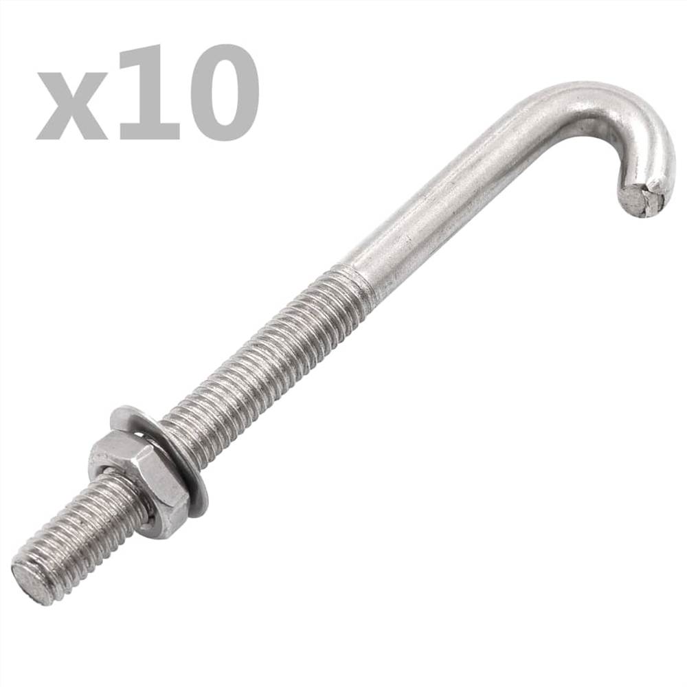 

Anchored J-Bolt w/Nut and Washer M8x100 mm 25 Sets
