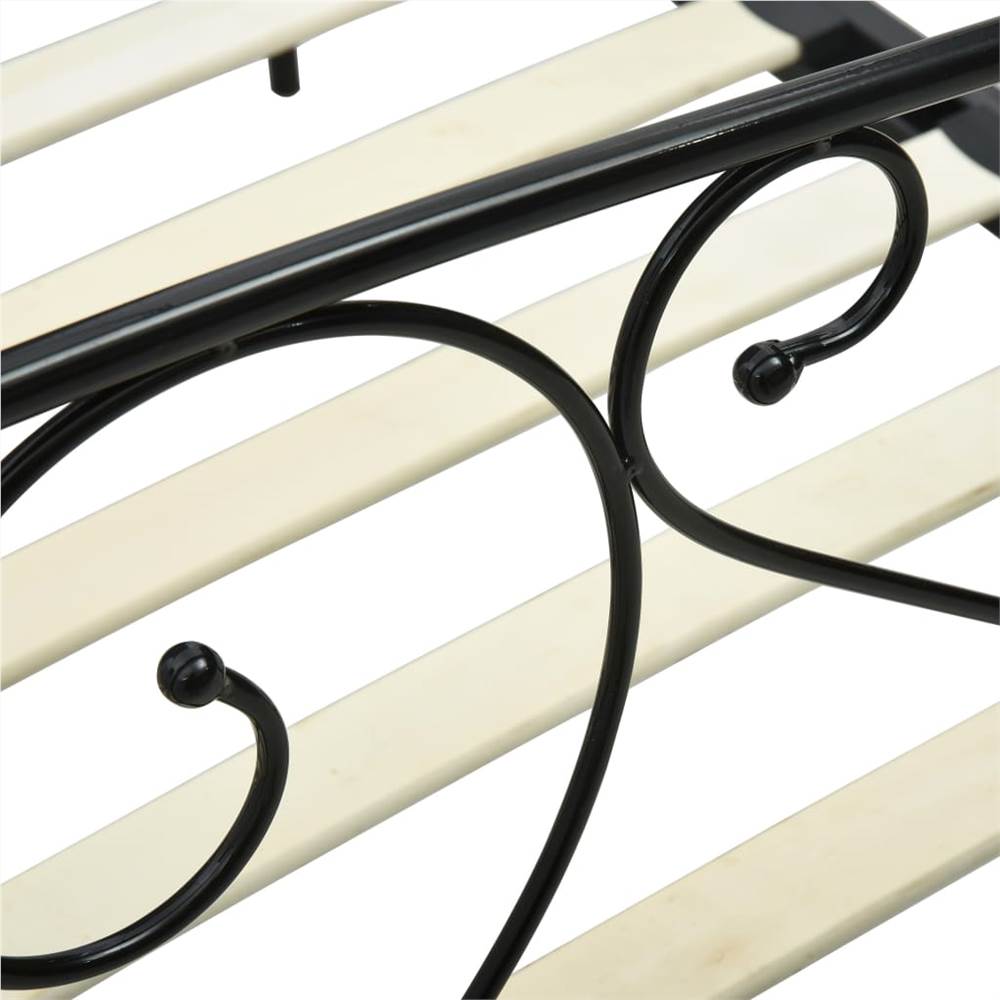 Canopy Bed Frame Black Metal 160x200 cm
