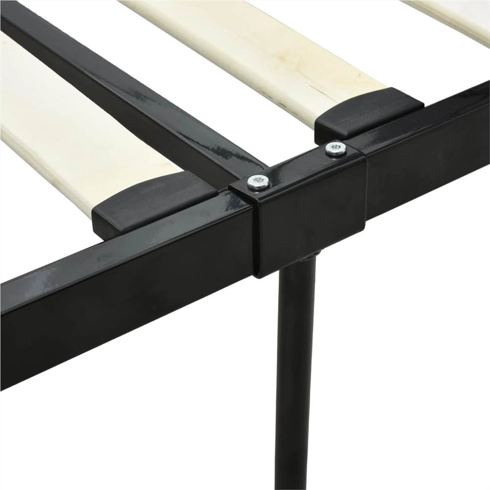 Canopy Bed Frame Black Metal 160x200 cm