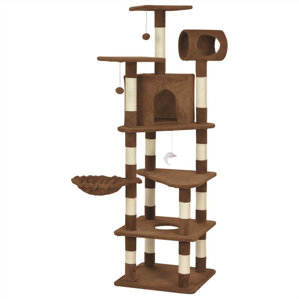 

Cat Tree with Sisal Scratching Posts Brown 165 cm