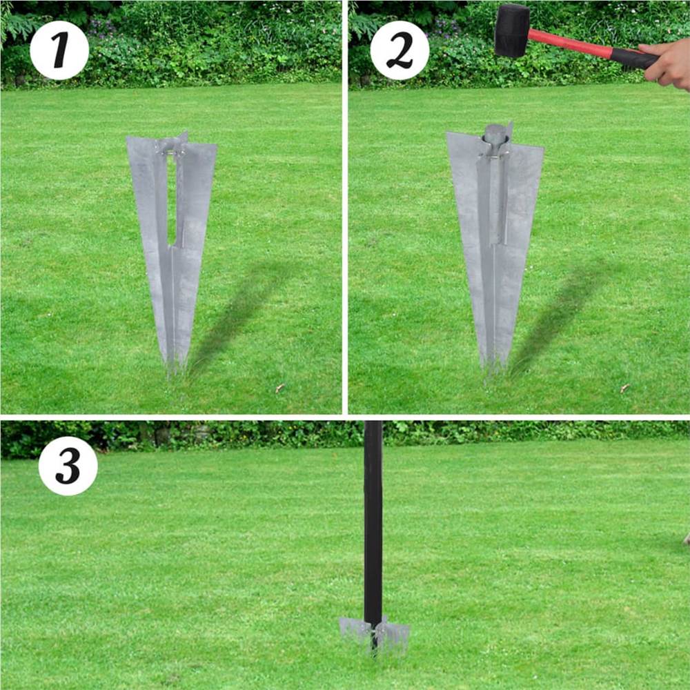 Chain Link Fence with Spike Anchors 1x25 m Grey