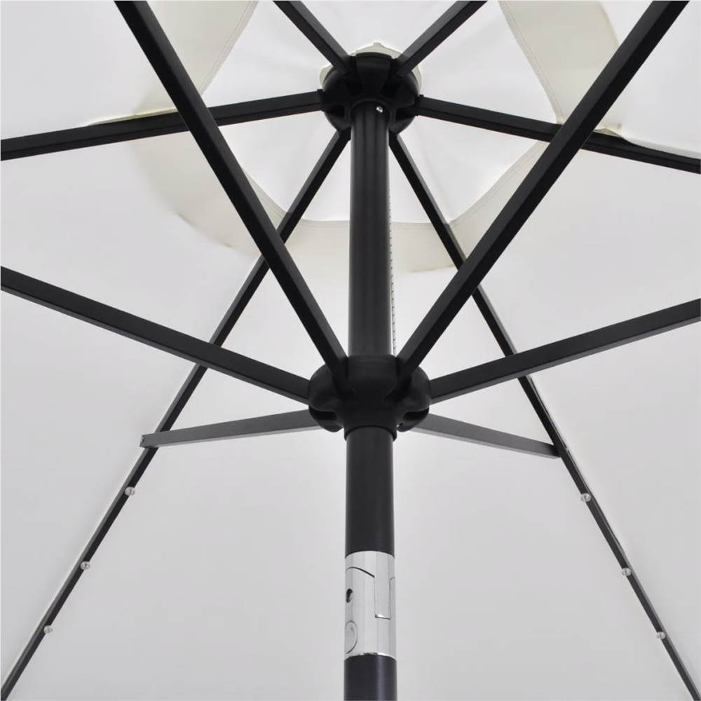 LED Cantilever Umbrella 3 m Sand White