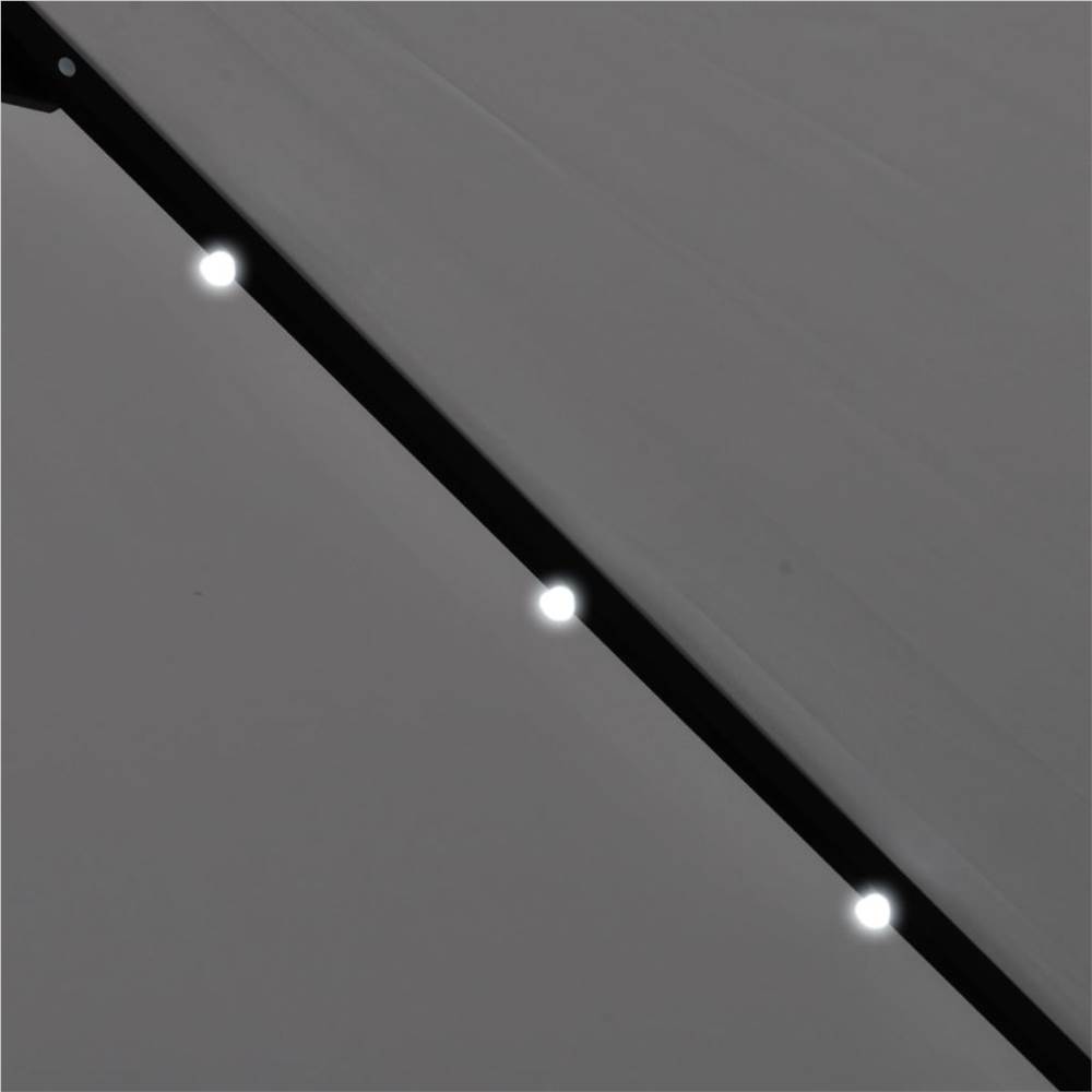 LED Cantilever Umbrella 3 m Sand White