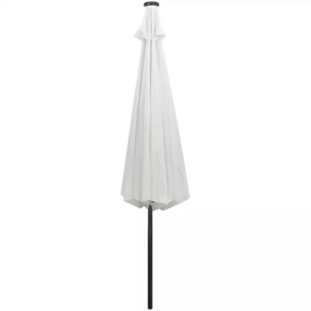 LED Cantilever Umbrella 3 m Sand White