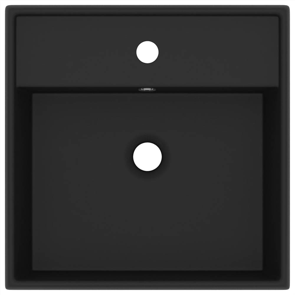 Luxury Basin Overflow Square Matt Black 41x41 cm Ceramic