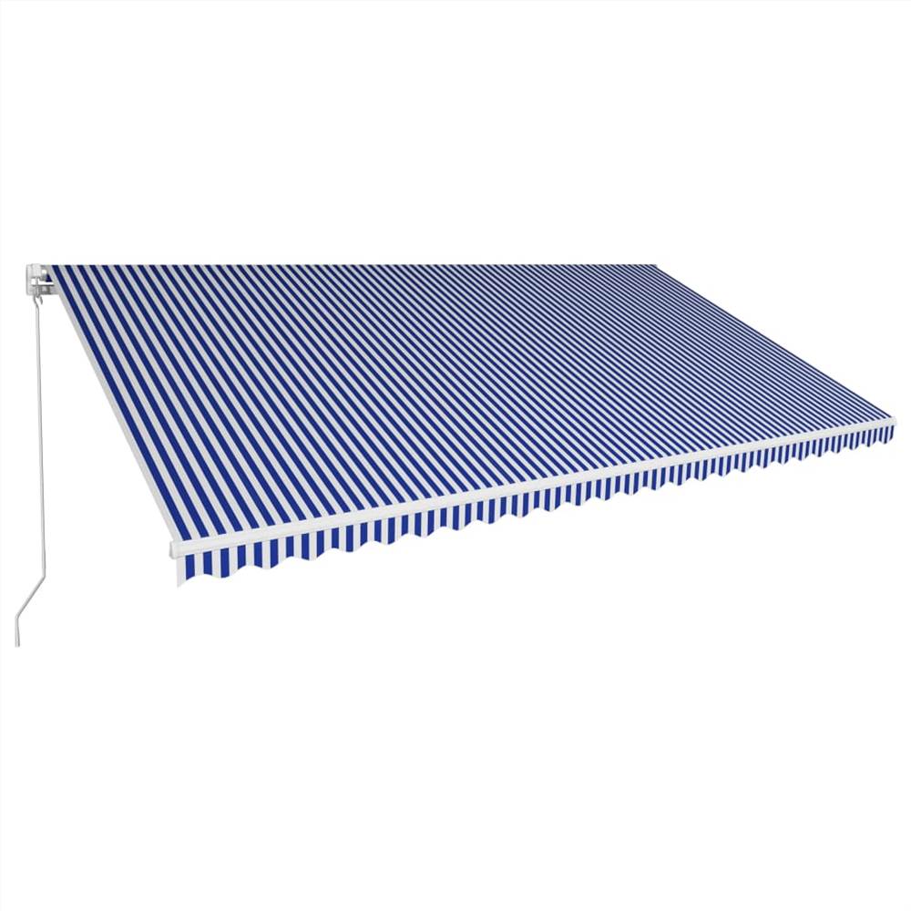 Manual Retractable Awning 600x300 cm Blue and White