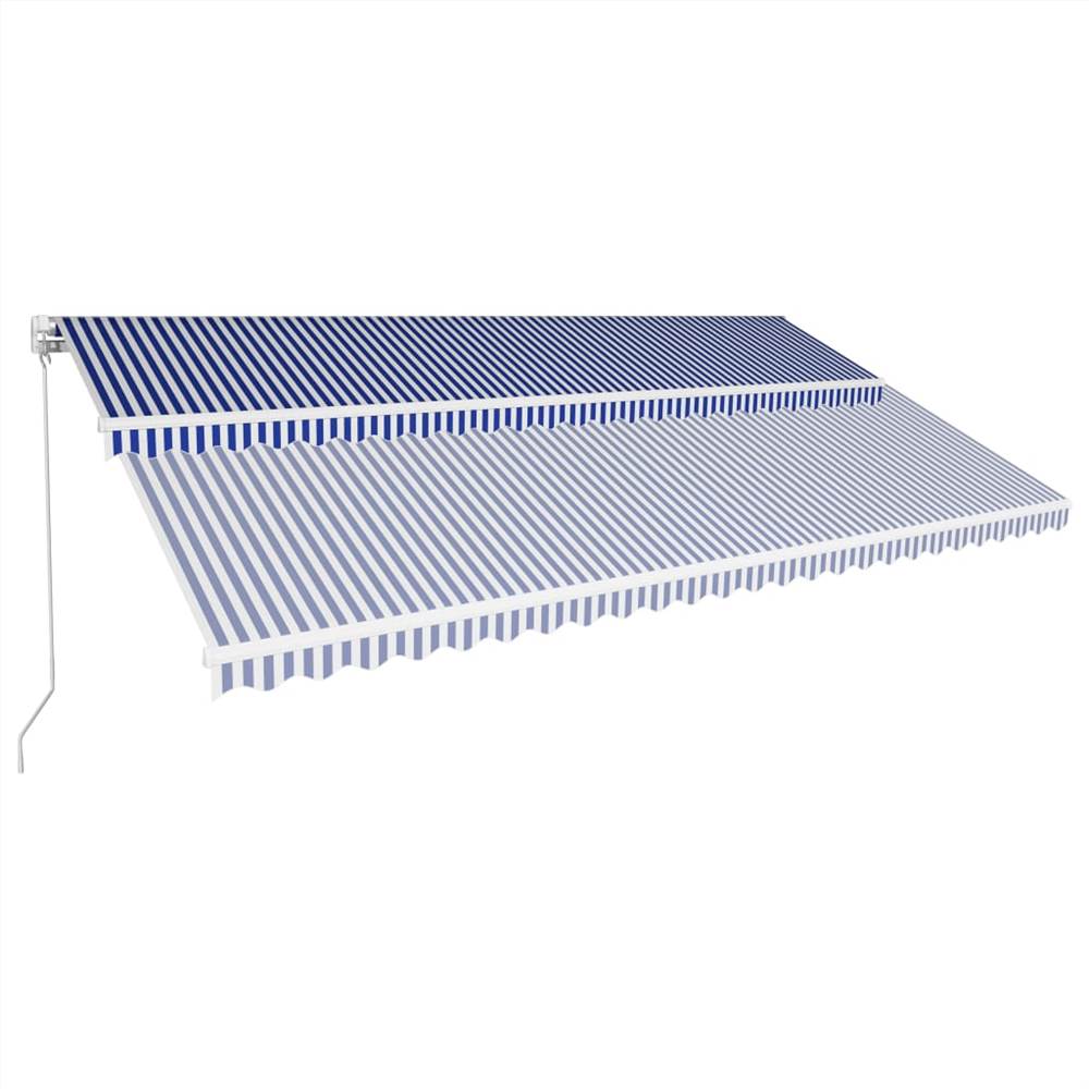 Manual Retractable Awning 600x300 cm Blue and White