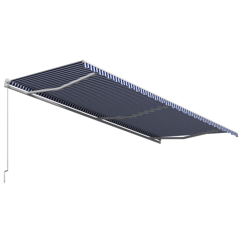 Manual Retractable Awning 600x300 cm Blue and White