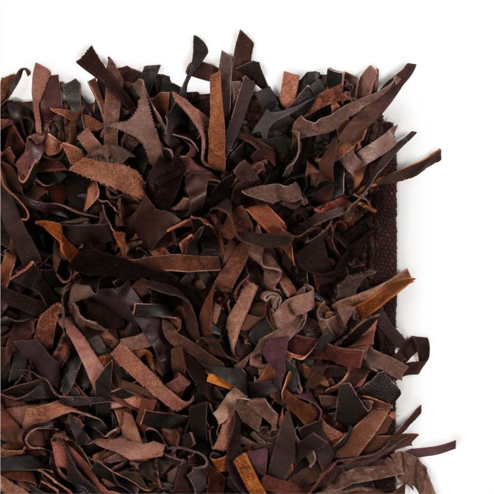 Shaggy Rug Genuine Leather 160x230 cm Brown